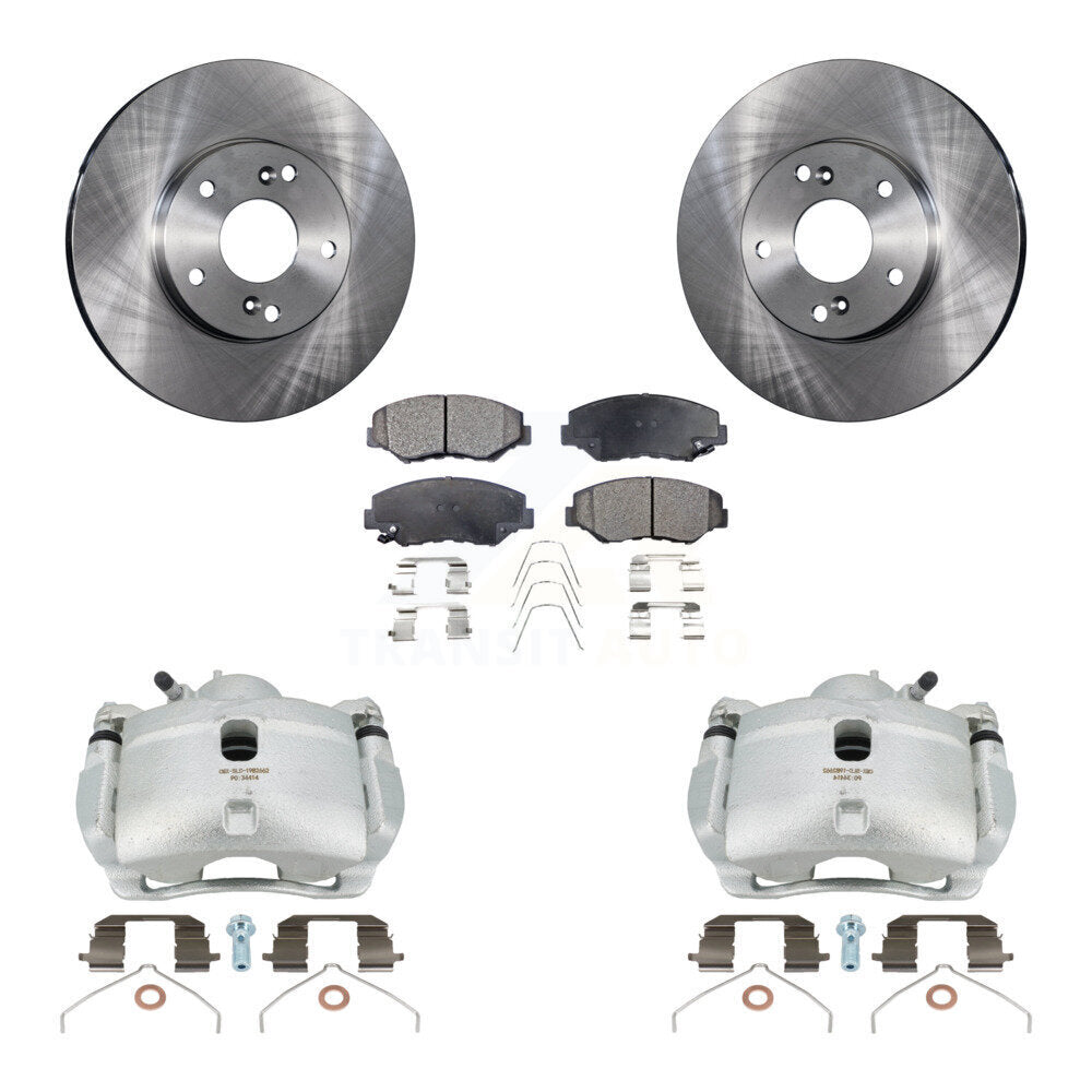 Front Disc Brake Caliper Rotors And Ceramic Pads Kit For 2003-2011 Honda Element KC8-100549T by Transit Auto