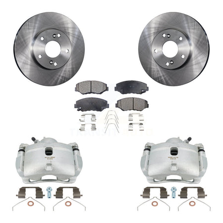 Front Disc Brake Caliper Rotors And Ceramic Pads Kit For 2003-2011 Honda Element KC8-100549T by Transit Auto