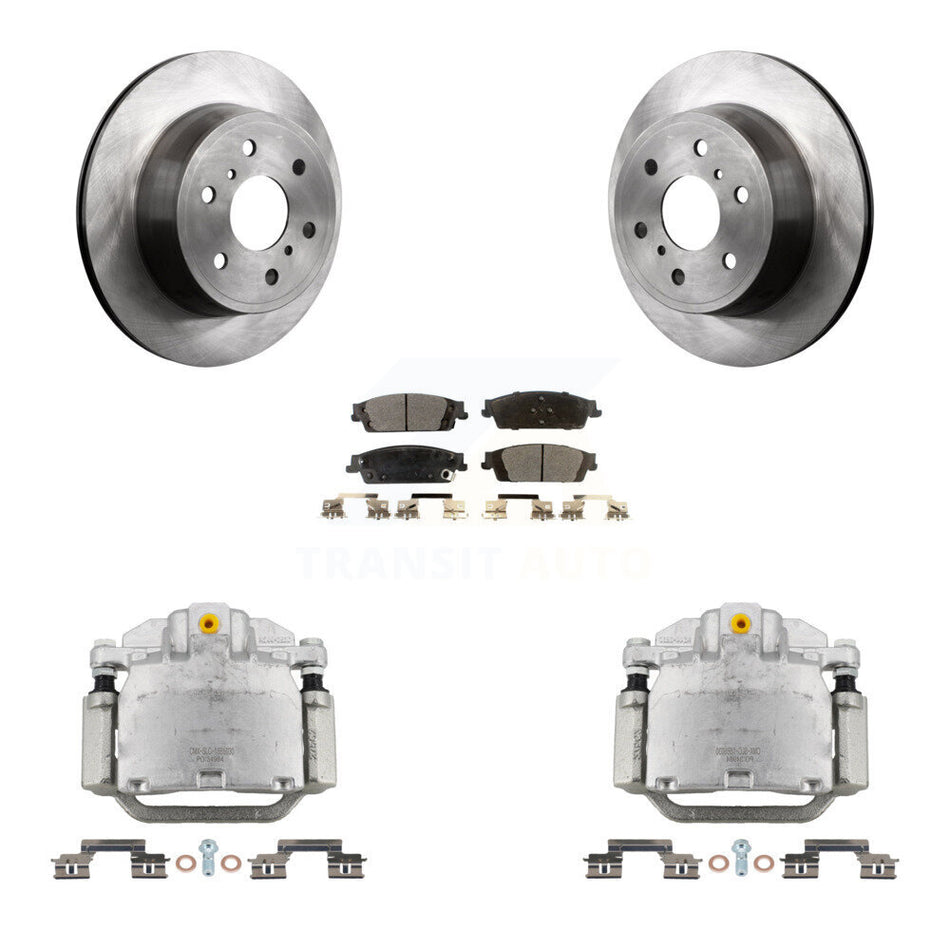 Rear Brake Caliper Rotor & Semi-Metallic Pad Kit For GMC Chevrolet Sierra 1500 Silverado KC8-100550P