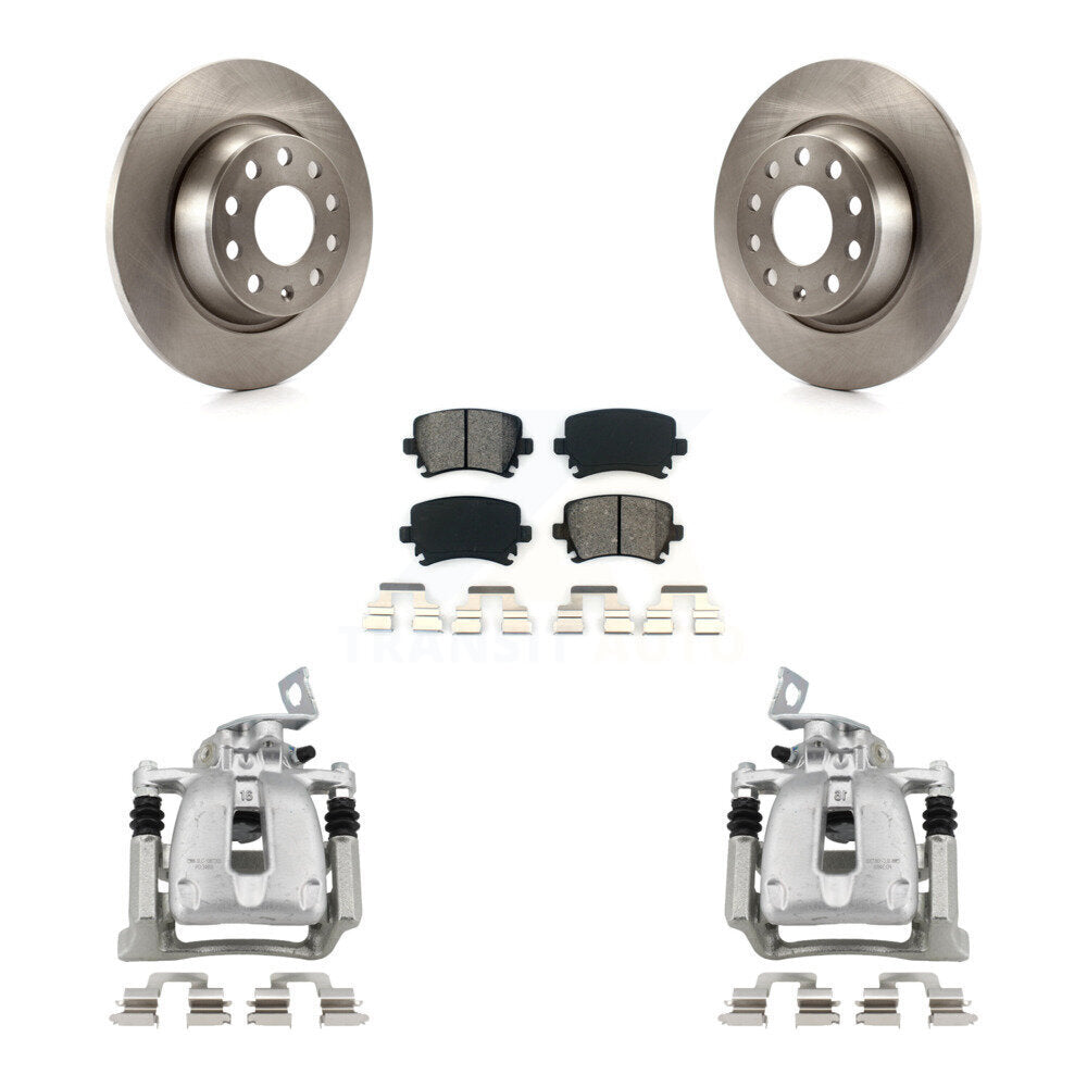Rear Disc Brake Caliper Rotors And Semi-Metallic Pads Kit For Volkswagen CC Passat KC8-100550S