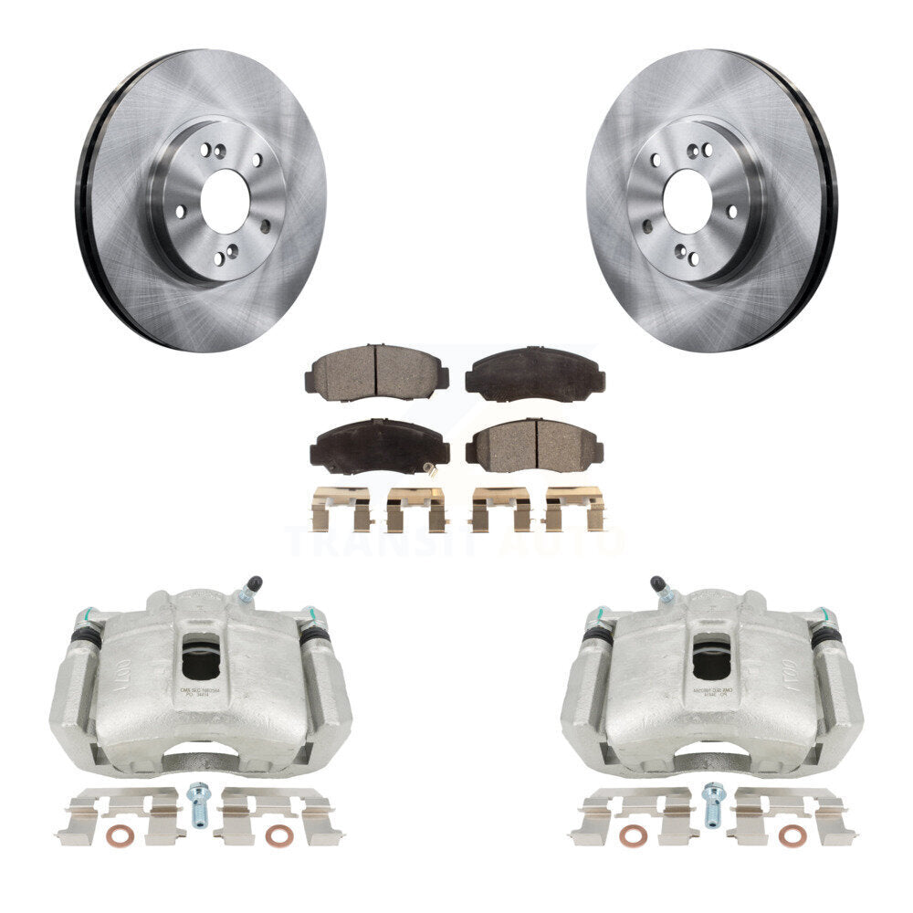 Front Disc Brake Caliper Rotors And Ceramic Pads Kit For 2005-2007 Honda Accord Sedan with 3.0L GAS engine Manual transmission KC8-100552T by Transit Auto
