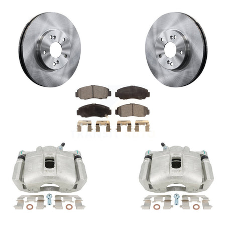 Front Disc Brake Caliper Rotors And Ceramic Pads Kit For 2005-2007 Honda Accord Sedan with 3.0L GAS engine Manual transmission KC8-100552T by Transit Auto