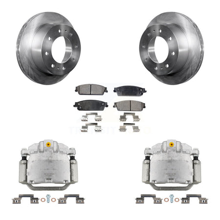 Rear Brake Caliper Rotors Semi-Metallic Pad Kit For 2011 Chevrolet Silverado 1500 Hybrid KC8-100555P