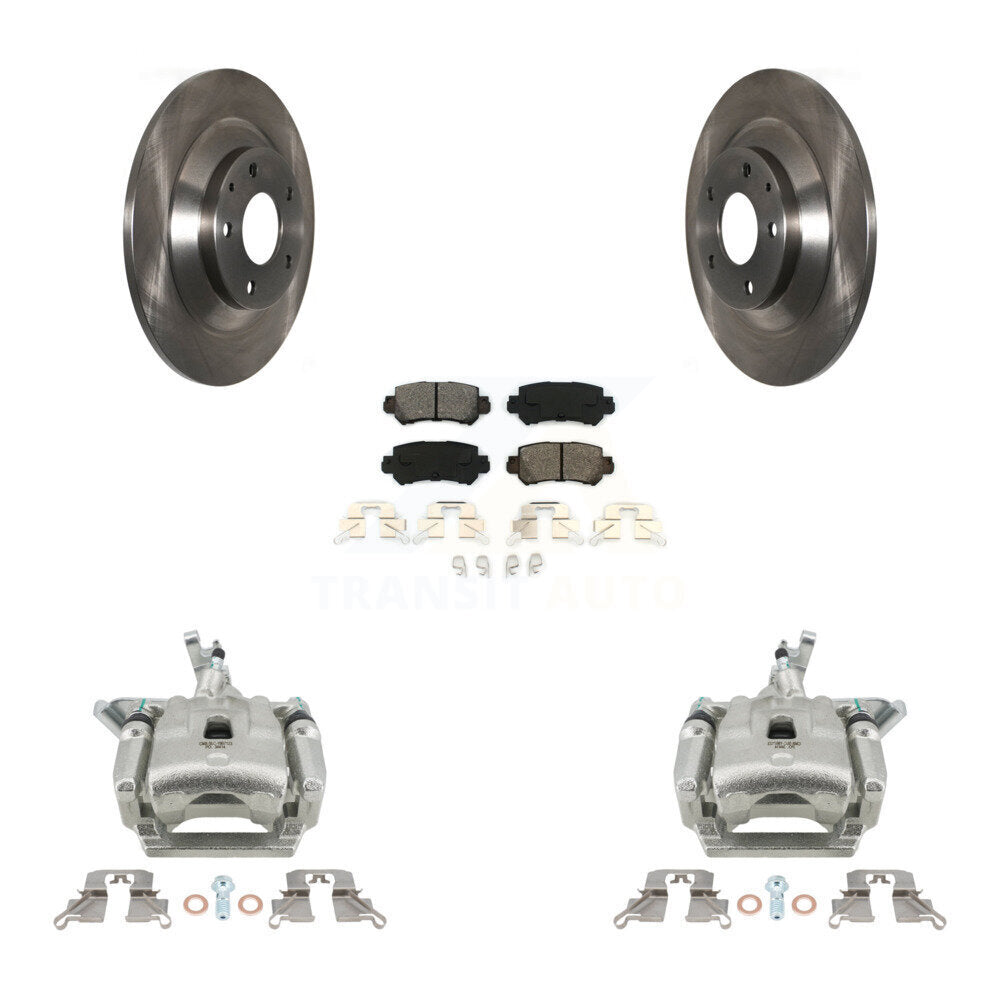 Rear Disc Brake Caliper Rotors And Semi-Metallic Pads Kit For 2013-2015 Mazda CX-5 KC8-100557S