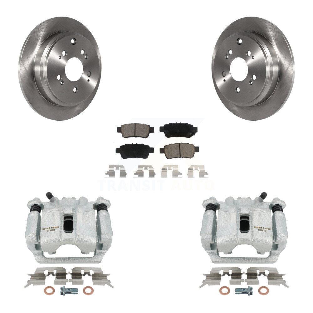 Rear Disc Brake Caliper Rotors And Ceramic Pads Kit For 2005-2010 Honda Odyssey KC8-100560C by Transit Auto