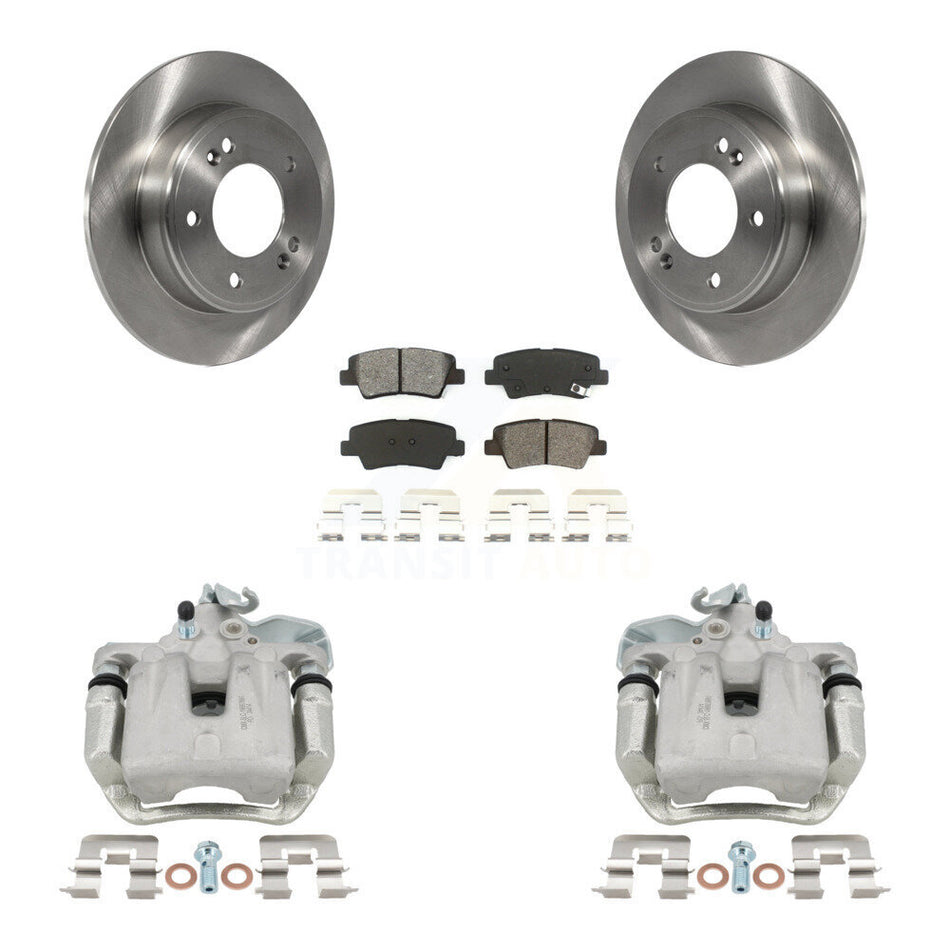 Rear Disc Brake Caliper Rotors And Semi-Metallic Pads Kit For 2014-2016 Kia Soul KC8-100560S