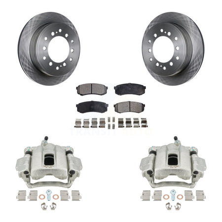 Rear Disc Brake Caliper Rotors And Semi-Metallic Pads Kit For 2010-2014 Toyota FJ Cruiser KC8-100565P by Transit Auto