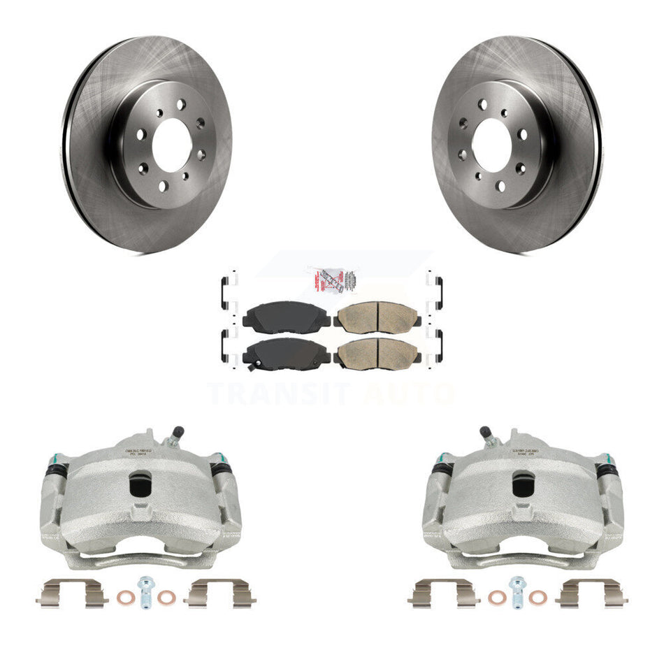 Front Disc Brake Caliper Rotors And Ceramic Pads Kit For Honda Civic Insight Acura EL KC8-100568N by Transit Auto