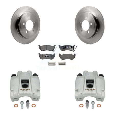 Rear Disc Brake Caliper Rotors And Semi-Metallic Pads Kit For Ford Explorer Sport Trac Mercury Mountaineer KC8-100569P by Transit Auto