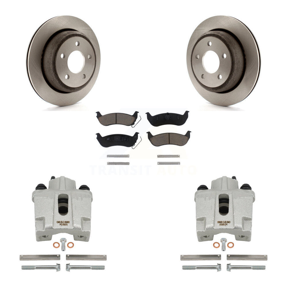 Rear Disc Brake Caliper Rotors And Ceramic Pads Kit For 2010-2011 Ford Ranger KC8-100570C