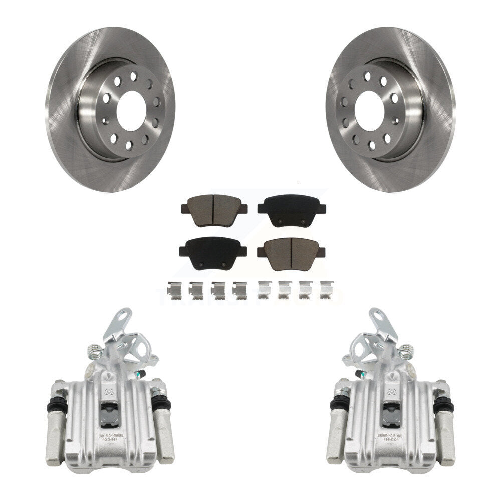 Rear Disc Brake Caliper Rotors And Ceramic Pads Kit For Volkswagen Jetta Beetle Golf KC8-100571C