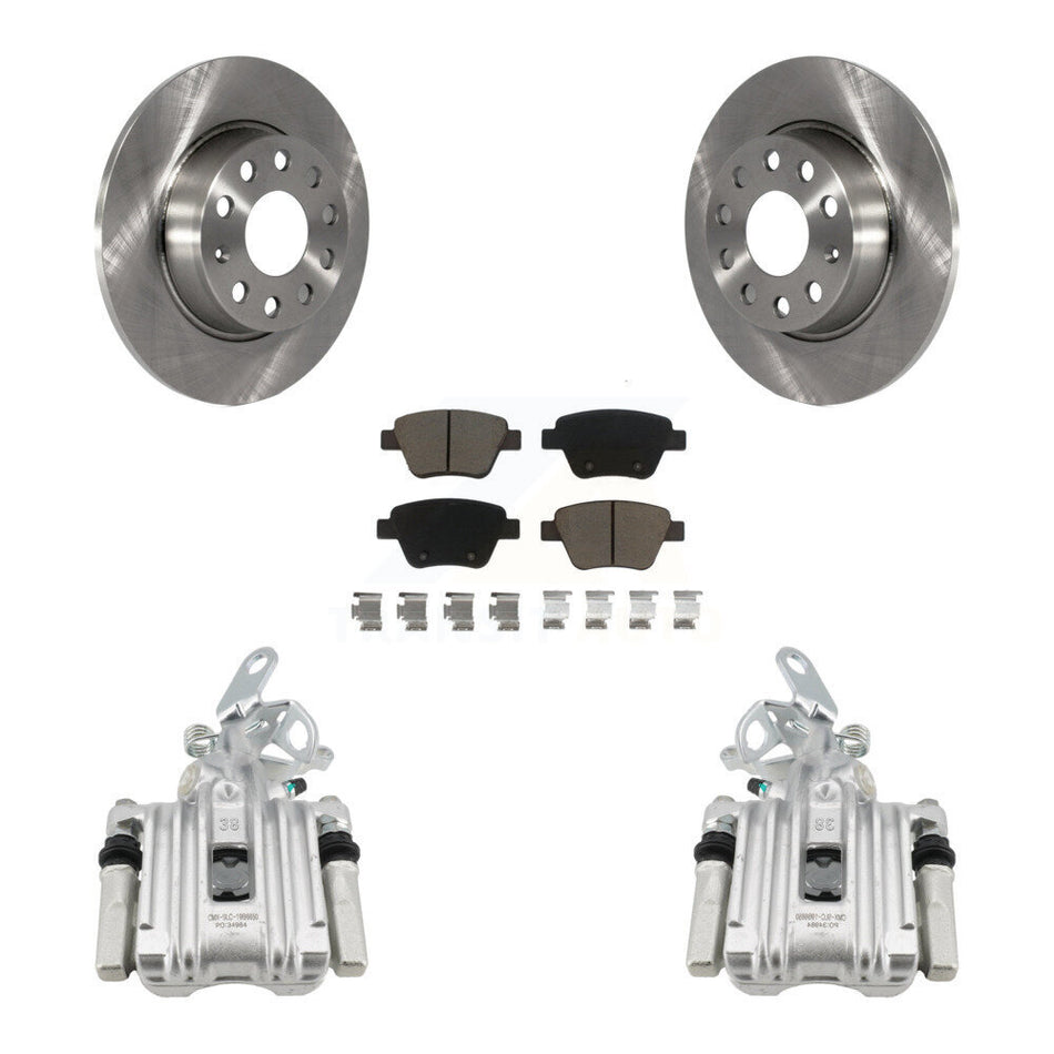 Rear Disc Brake Caliper Rotors And Ceramic Pads Kit For Volkswagen Jetta Beetle Golf KC8-100571C