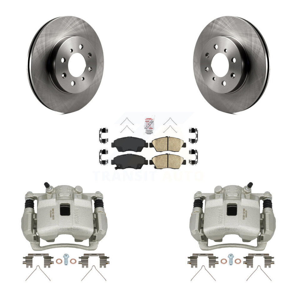 Front Brake Caliper Rotor And Ceramic Pad Kit For 2003-2005 Honda Civic Hybrid with 1.3L KC8-100571N