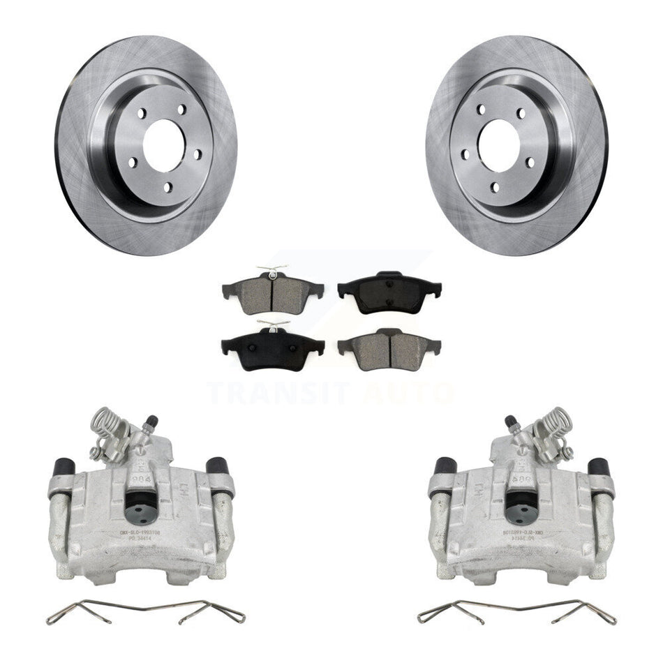 Rear Disc Brake Caliper Rotors And Semi-Metallic Pads Kit For Mazda 5 KC8-100571S