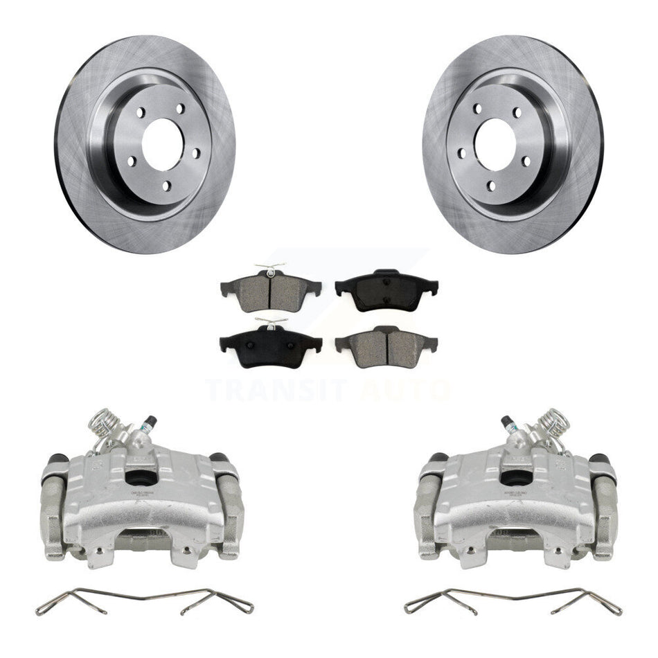 Rear Disc Brake Caliper Rotors And Semi-Metallic Pads Kit For Mazda 5 KC8-100571S