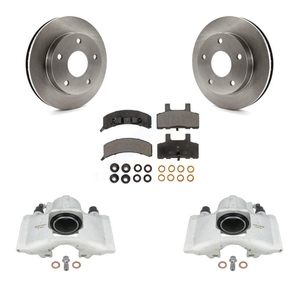 Front Disc Brake Caliper Rotors And Ceramic Pads Kit For 1994-1999 Dodge Ram 1500 4WD KC8-100571T by Transit Auto