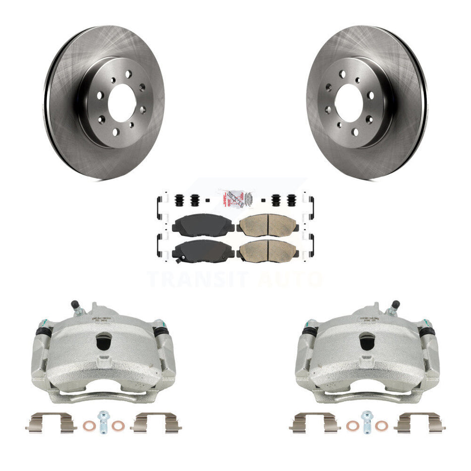 Front Disc Brake Caliper Rotors And Ceramic Pads Kit For Honda Civic KC8-100572N by Transit Auto