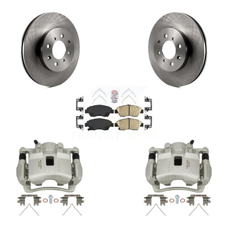 Front Brake Caliper Rotor Ceramic Pad Kit For Honda Civic Si with 2.0L With 4 Lug Wheels KC8-100573N