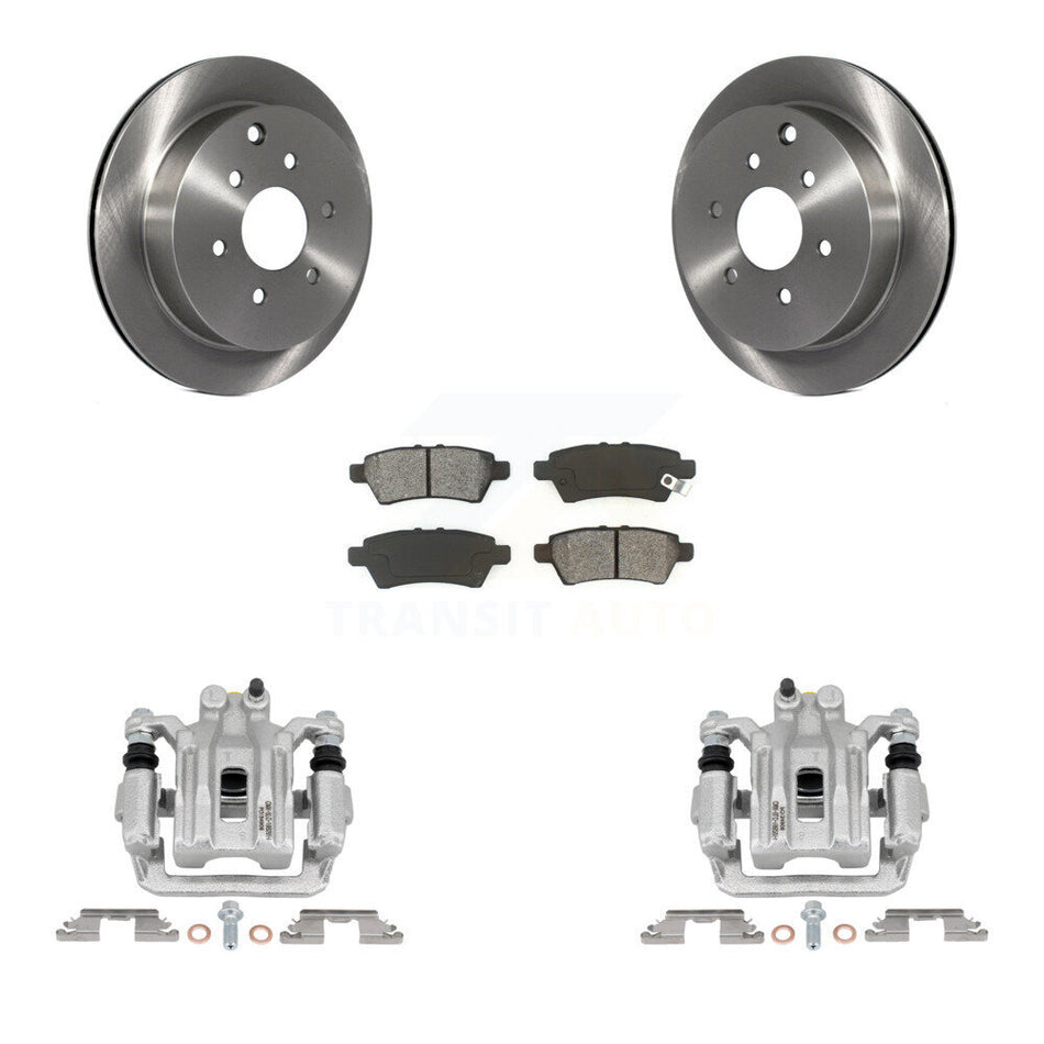 Rear Disc Brake Caliper Rotors And Semi-Metallic Pads Kit For 2006-2007 Nissan Xterra KC8-100574S