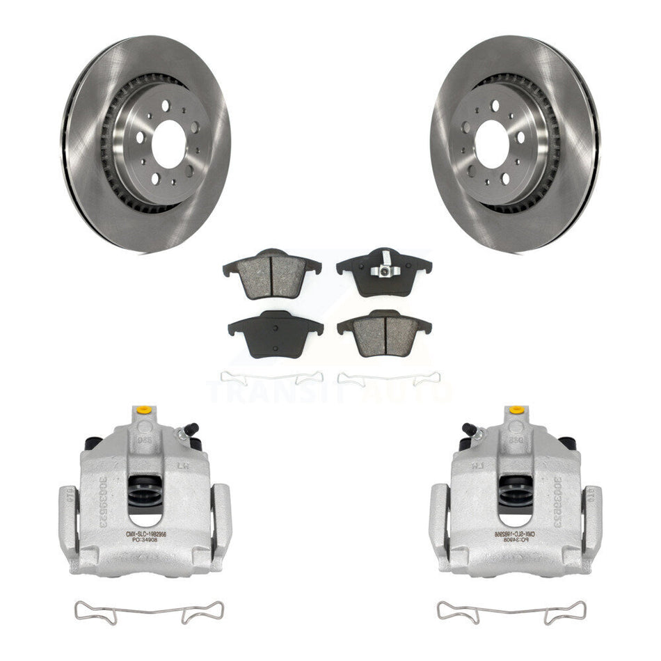 Rear Disc Brake Caliper Rotors And Semi-Metallic Pads Kit For 2003-2014 Volvo XC90 KC8-100575S