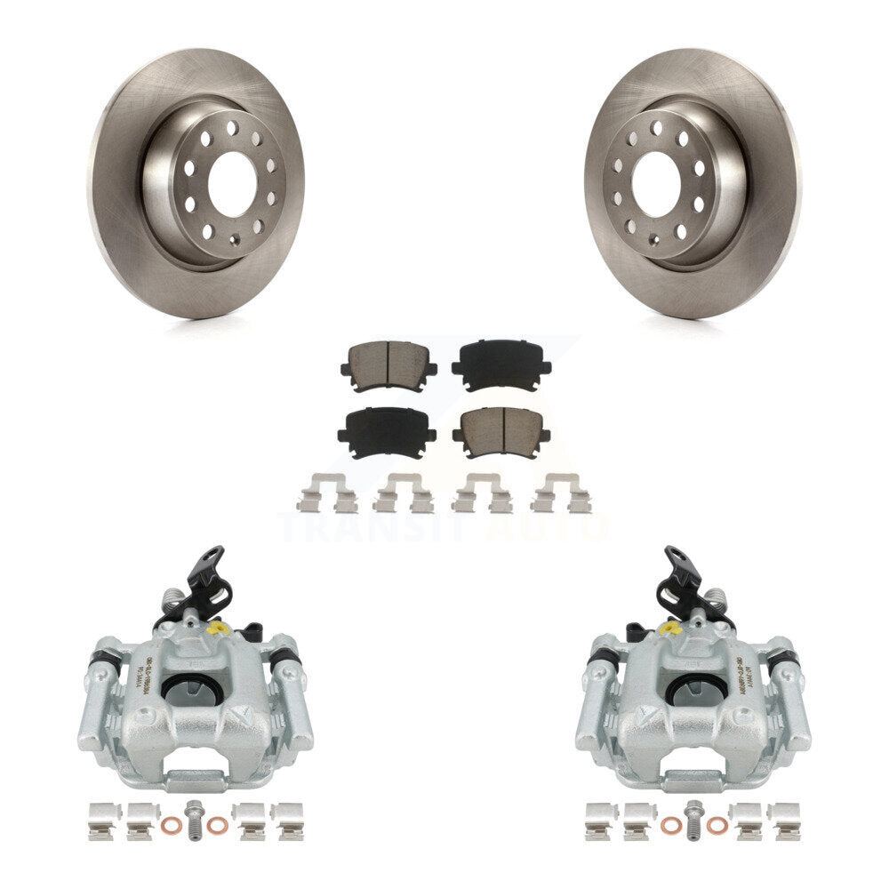 Rear Disc Brake Caliper Rotors And Ceramic Pads Kit For Audi A3 Volkswagen Eos Quattro With 282mm Diameter Rotor KC8-100576C by Transit Auto