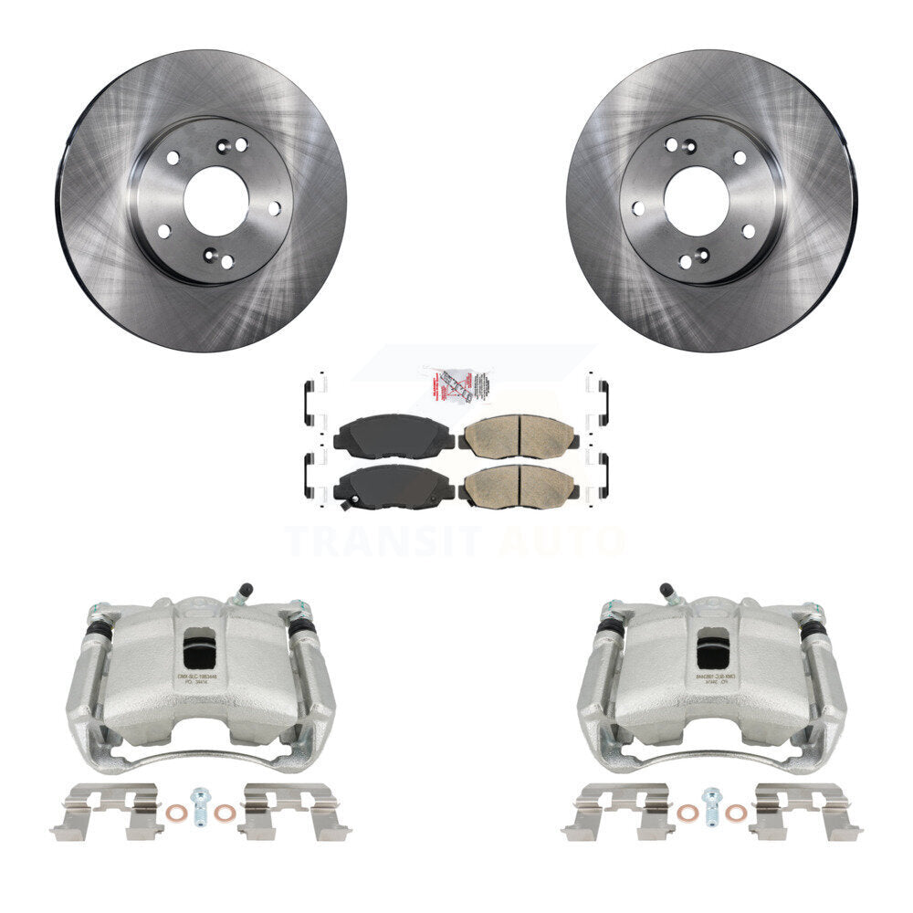 Front Disc Brake Caliper Rotors And Ceramic Pads Kit For 2011 Honda Civic GX with 1.8L KC8-100577N by Transit Auto