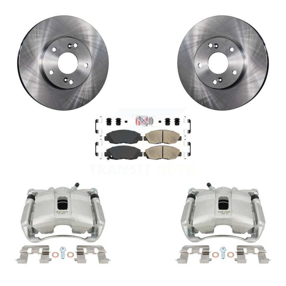 Front Disc Brake Caliper Rotors And Ceramic Pads Kit For 2011 Honda Civic GX with 1.8L KC8-100578N
