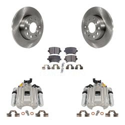 Rear Disc Brake Caliper Rotors And Semi-Metallic Pads Kit For Volkswagen Jetta With 260mm Diameter Rotor 7th 8th Digit Of VIN Is "1K" KC8-100578P