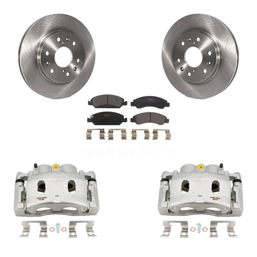 Front Brake Caliper Rotors Ceramic Pad Kit For GMC Sierra 1500 Chevrolet Silverado Tahoe KC8-100579T