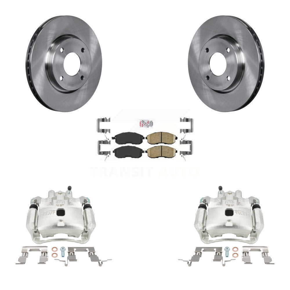 Front Disc Brake Caliper Rotors And Ceramic Pads Kit For 2009-2014 Nissan Cube KC8-100581N