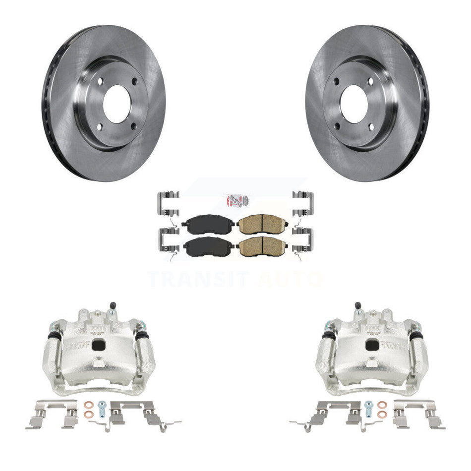 Front Disc Brake Caliper Rotors And Ceramic Pads Kit For 2009-2014 Nissan Cube KC8-100581N