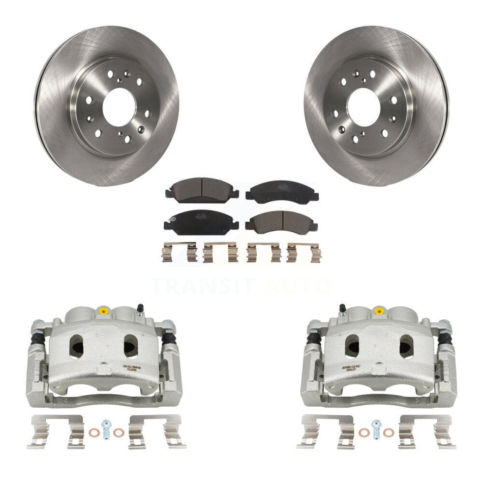 Front Brake Caliper Rotor & Ceramic Pad Kit For 2015-2019 Cadillac XTS With 6 Lug Wheels KC8-100581T