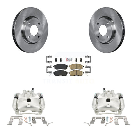 Front Disc Brake Caliper Rotors And Ceramic Pads Kit For 2009-2014 Nissan Cube KC8-100582N