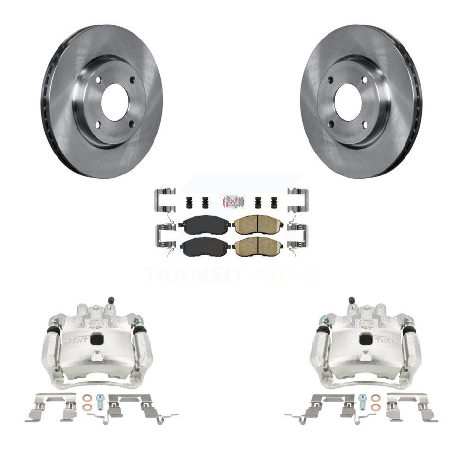 Front Disc Brake Caliper Rotors And Ceramic Pads Kit For 2009-2014 Nissan Cube KC8-100582N
