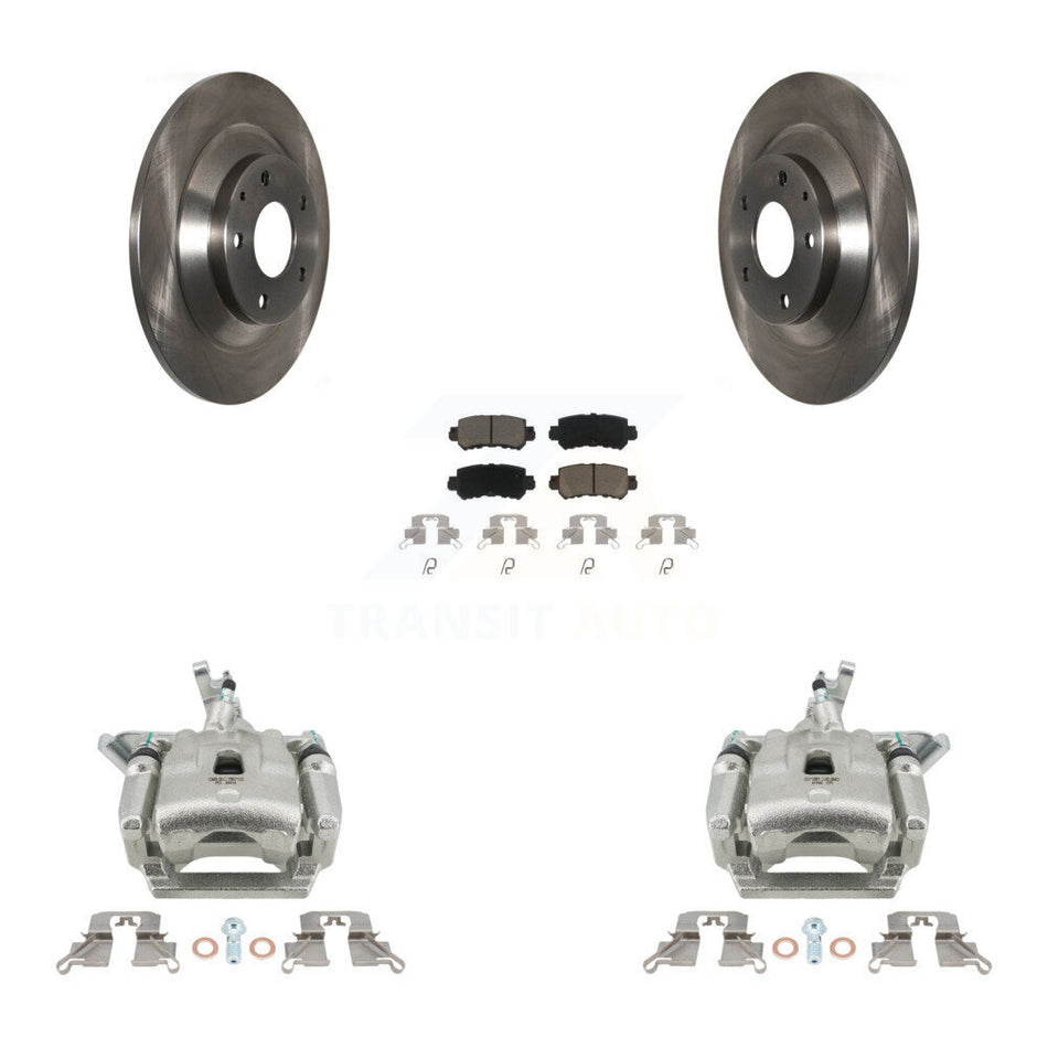 Rear Disc Brake Caliper Rotors And Ceramic Pads Kit For 2013-2015 Mazda CX-5 KC8-100583C