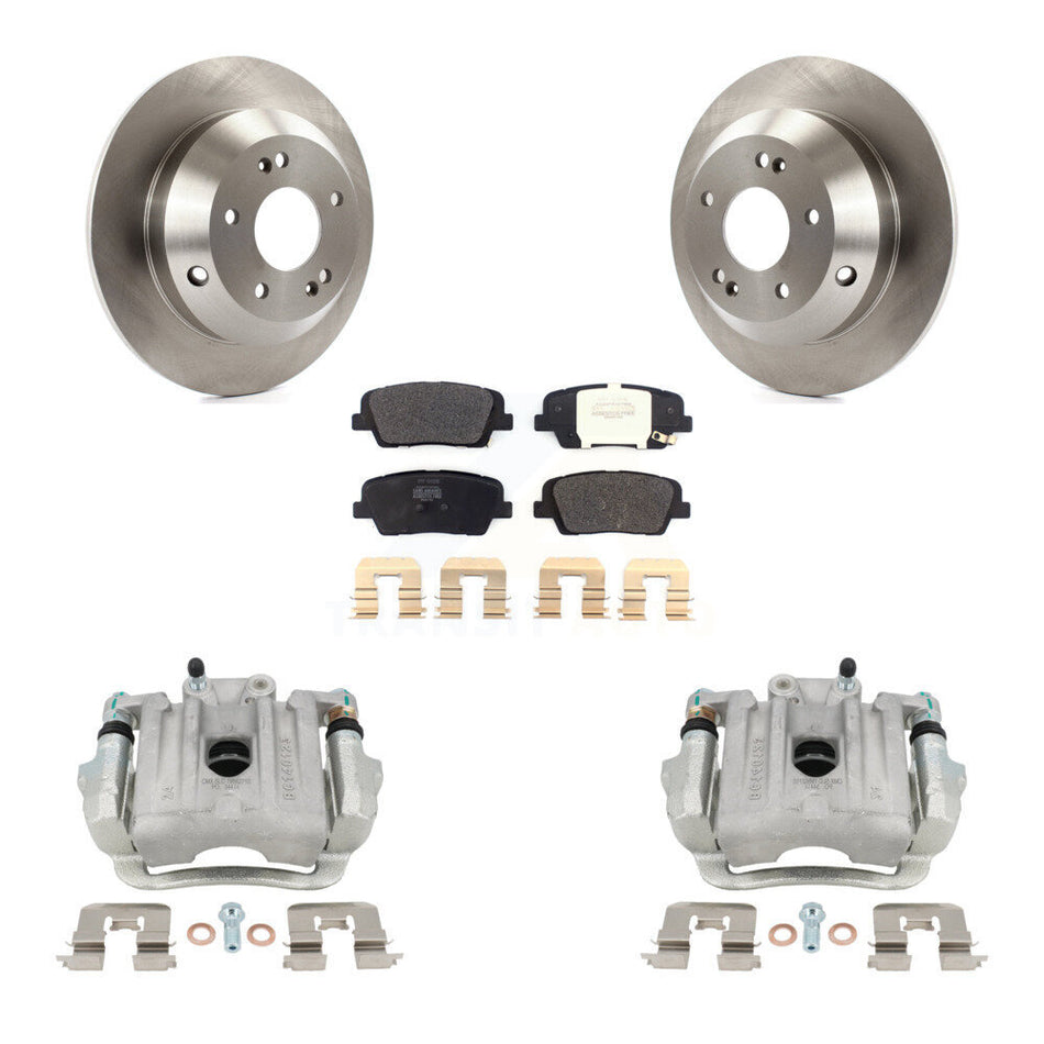 Rear Brake Caliper Rotors & Semi-Metallic Pad Kit For Kia Sorento Hyundai Santa Fe Sport KC8-100584P