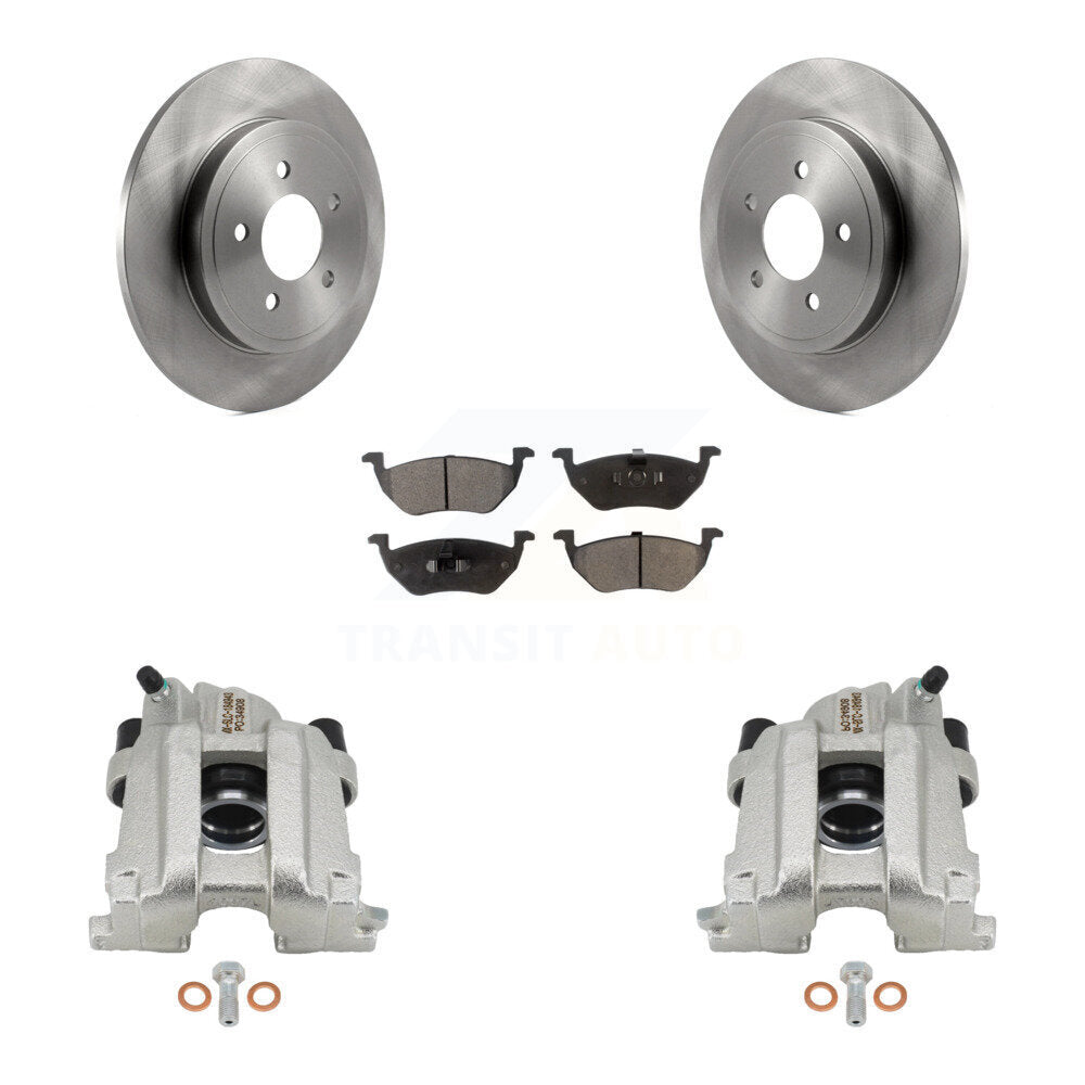 Rear Brake Caliper Rotor And Semi-Metallic Pad Kit For Ford Escape Mazda Tribute Mercury KC8-100588P