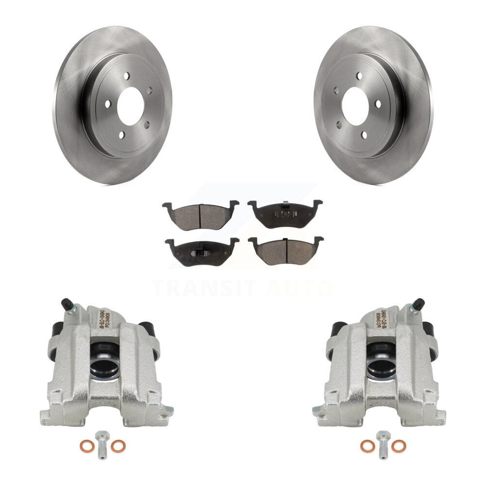Rear Brake Caliper Rotor And Semi-Metallic Pad Kit For Ford Escape Mazda Tribute Mercury KC8-100588P