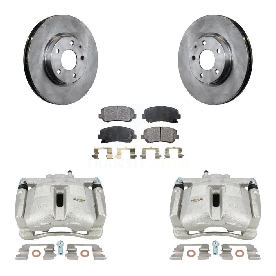 Front Disc Brake Caliper Rotors And Ceramic Pads Kit For 2013-2015 Mazda CX-5 KC8-100588T