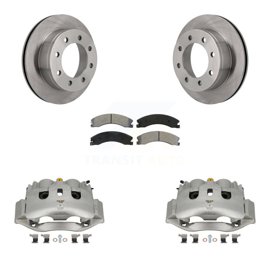Rear Disc Brake Caliper Rotors And Semi-Metallic Pads Kit For Chevrolet Express 4500 KC8-100589S