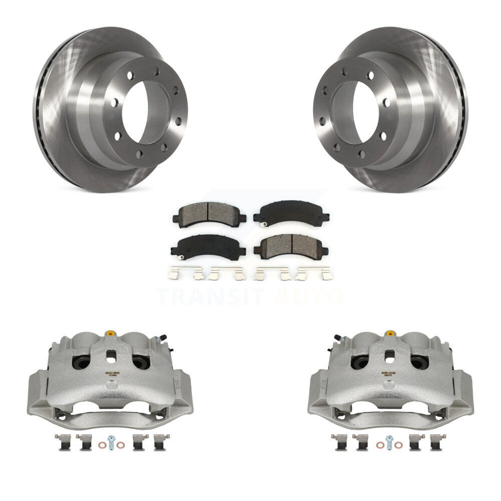 Rear Disc Brake Caliper Rotors And Semi-Metallic Pads Kit For Chevrolet Express 4500 KC8-100590S