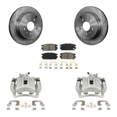 Rear Brake Caliper Rotor Semi-Metallic Pad Kit For Chevrolet Equinox Pontiac Torrent Vue KC8-100591S