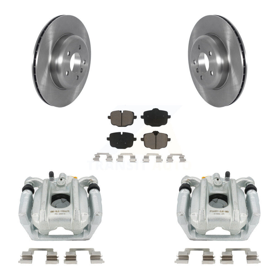 Rear Disc Brake Caliper Rotors And Ceramic Pads Kit For 2011-2013 BMW 535i Sedan With 345mm Diameter Rotor KC8-100592C