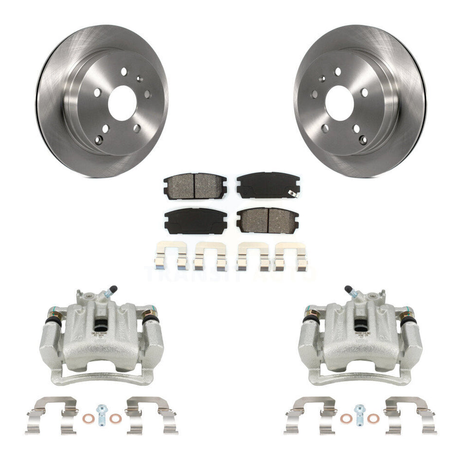 Rear Disc Brake Caliper Rotors & Semi-Metallic Pad Kit For Chevrolet Equinox GMC Terrain KC8-100592S