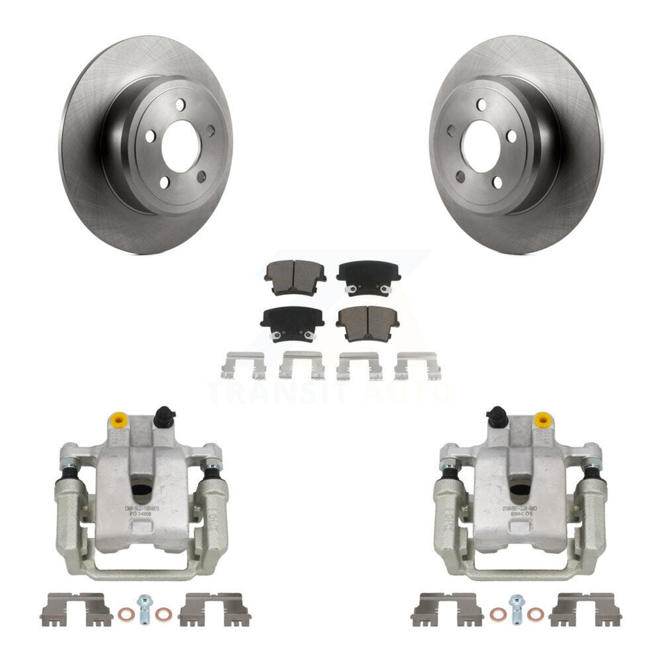 Rear Disc Brake Caliper Rotors Ceramic Pad Kit For Dodge Chrysler 300 Charger Challenger KC8-100593C