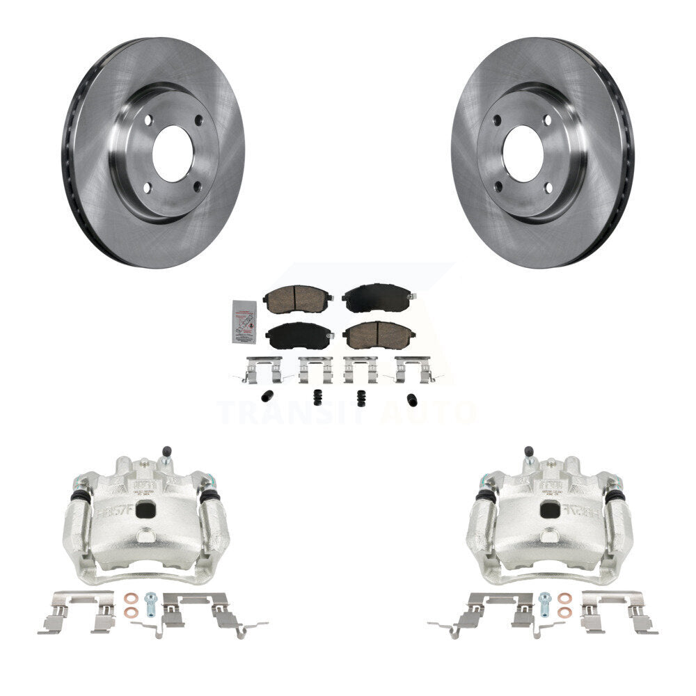 Front Disc Brake Caliper Rotors And Ceramic Pads Kit For Nissan Versa KC8-100593N