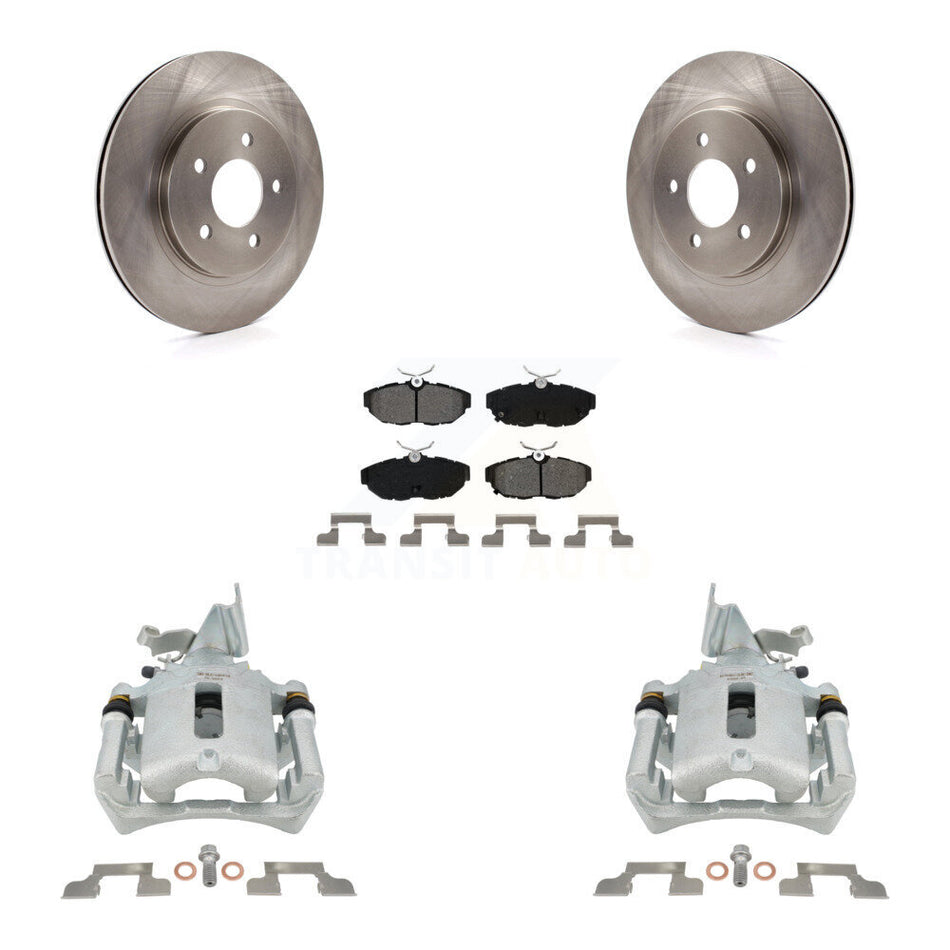 Rear Disc Brake Caliper Rotors And Semi-Metallic Pads Kit For Ford Mustang KC8-100593S