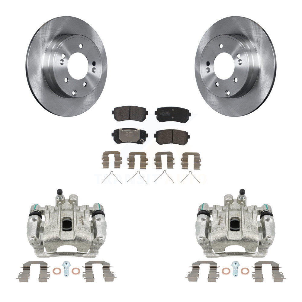 Rear Disc Brake Caliper Rotors And Semi-Metallic Pads Kit For Hyundai Sonata Kia Optima KC8-100595P