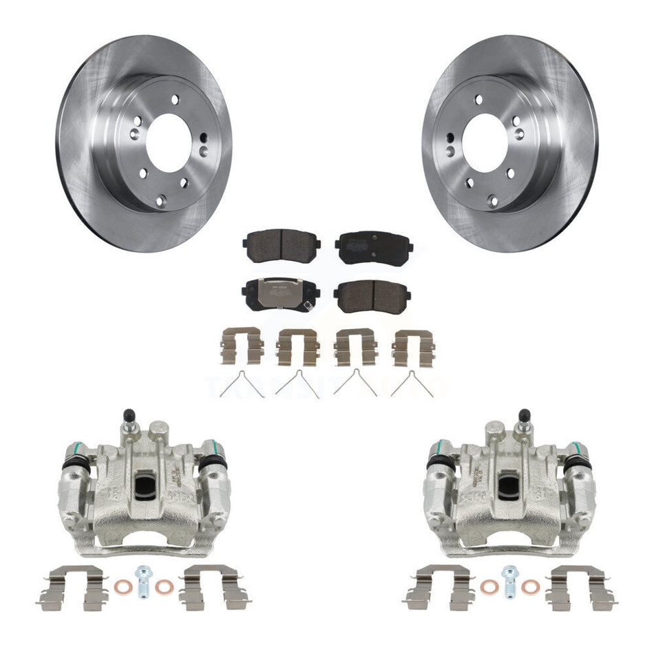 Rear Disc Brake Caliper Rotors And Semi-Metallic Pads Kit For Hyundai Sonata Kia Optima KC8-100595P