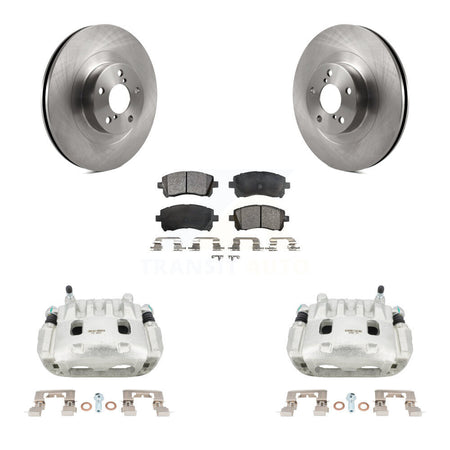 Front Disc Brake Caliper Rotors And Ceramic Pad Kit For 2003 Subaru Impreza WRX To 06 02 KC8-100595T
